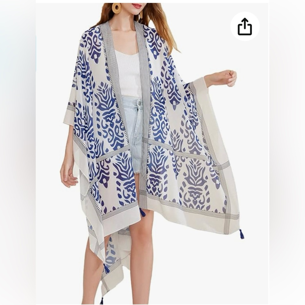 ☀️STEVE MADDEN ikat pattern poncho